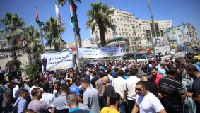 بالصور: اعتصام للاسرى المحررين وسط رام الله للمطالبة بحقوقهم